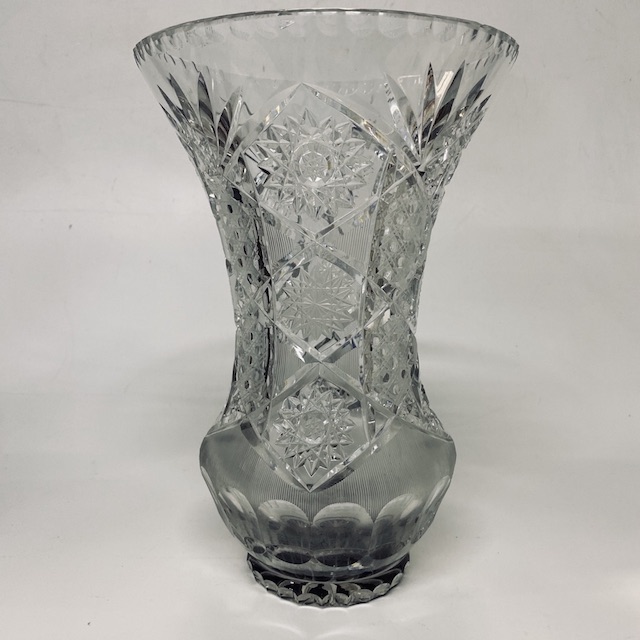 VASE, Glass - Large Cut Glass